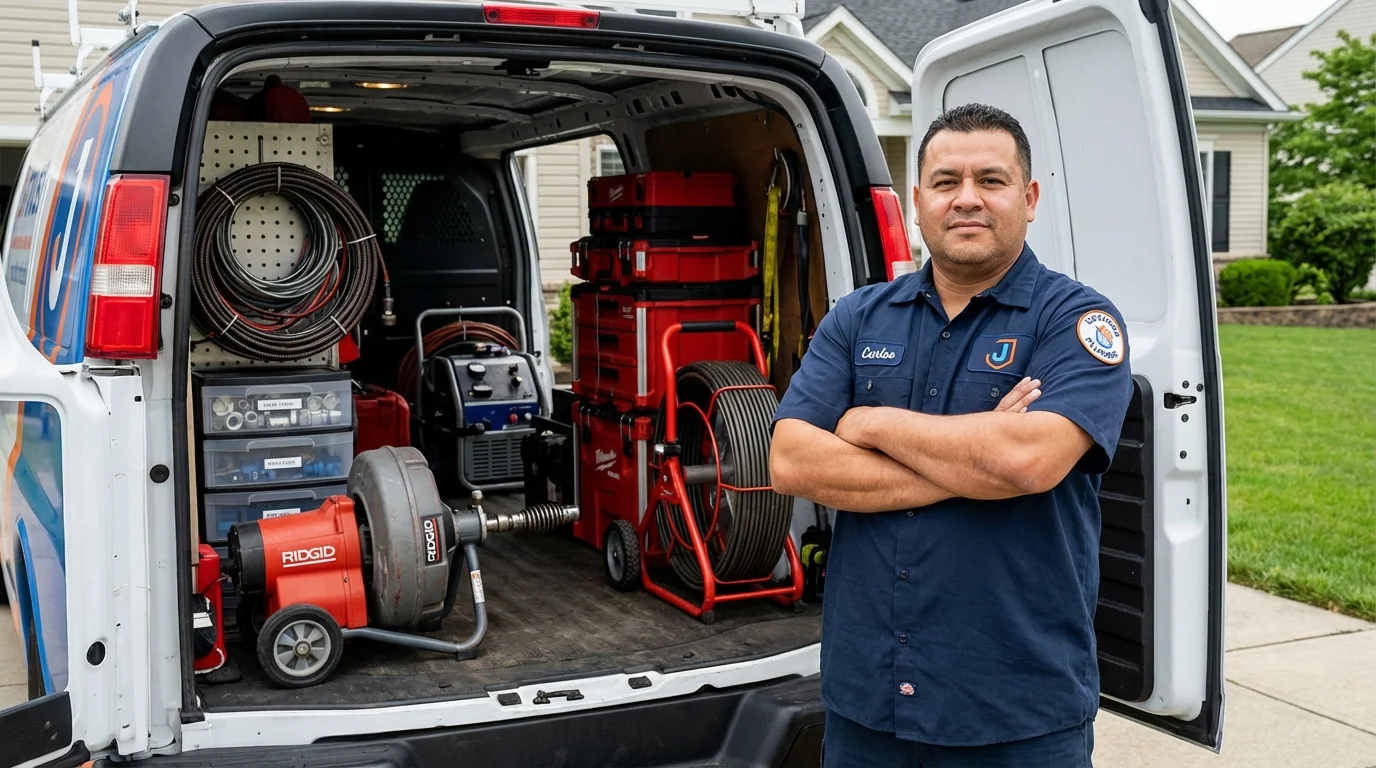 Professional drain cleaning equipment and Johns Plumbing LLC plumber in Tahoka