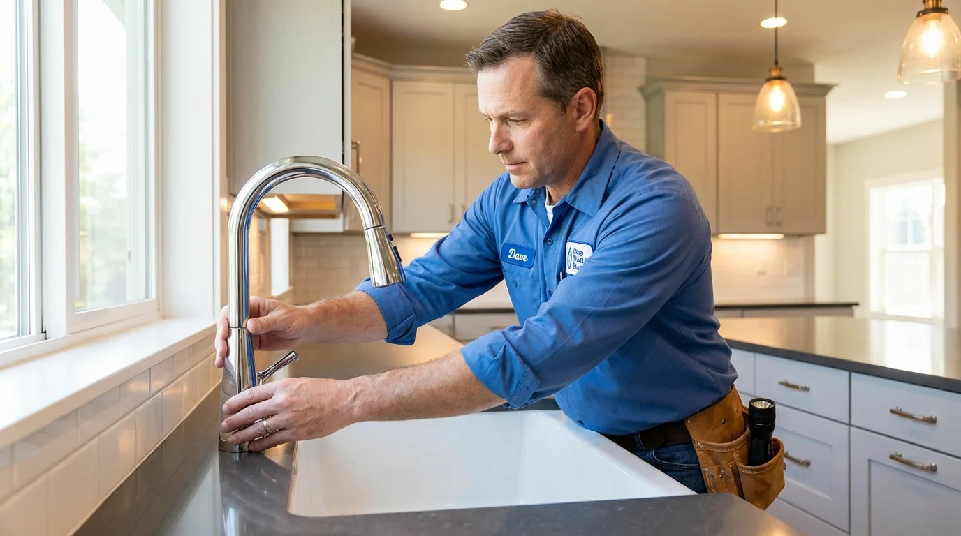 Kitchen faucet installation by Johns Plumbing LLC in Tahoka