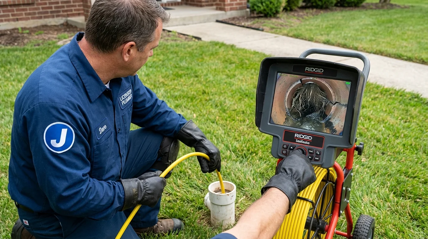 Sewer camera inspection being performed by Johns Plumbing LLC in Tahoka