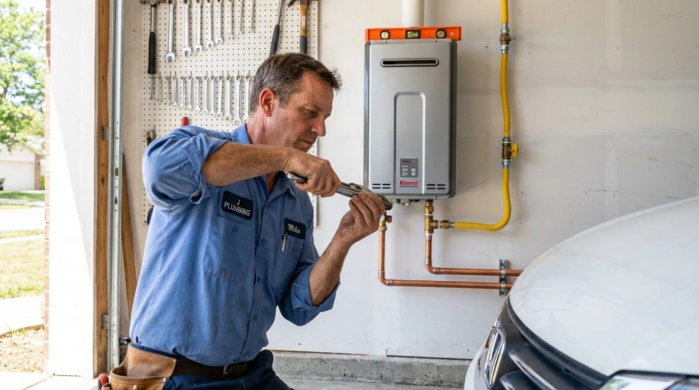 Tankless water heater installation by a Johns Plumbing LLC plumber in Tahoka